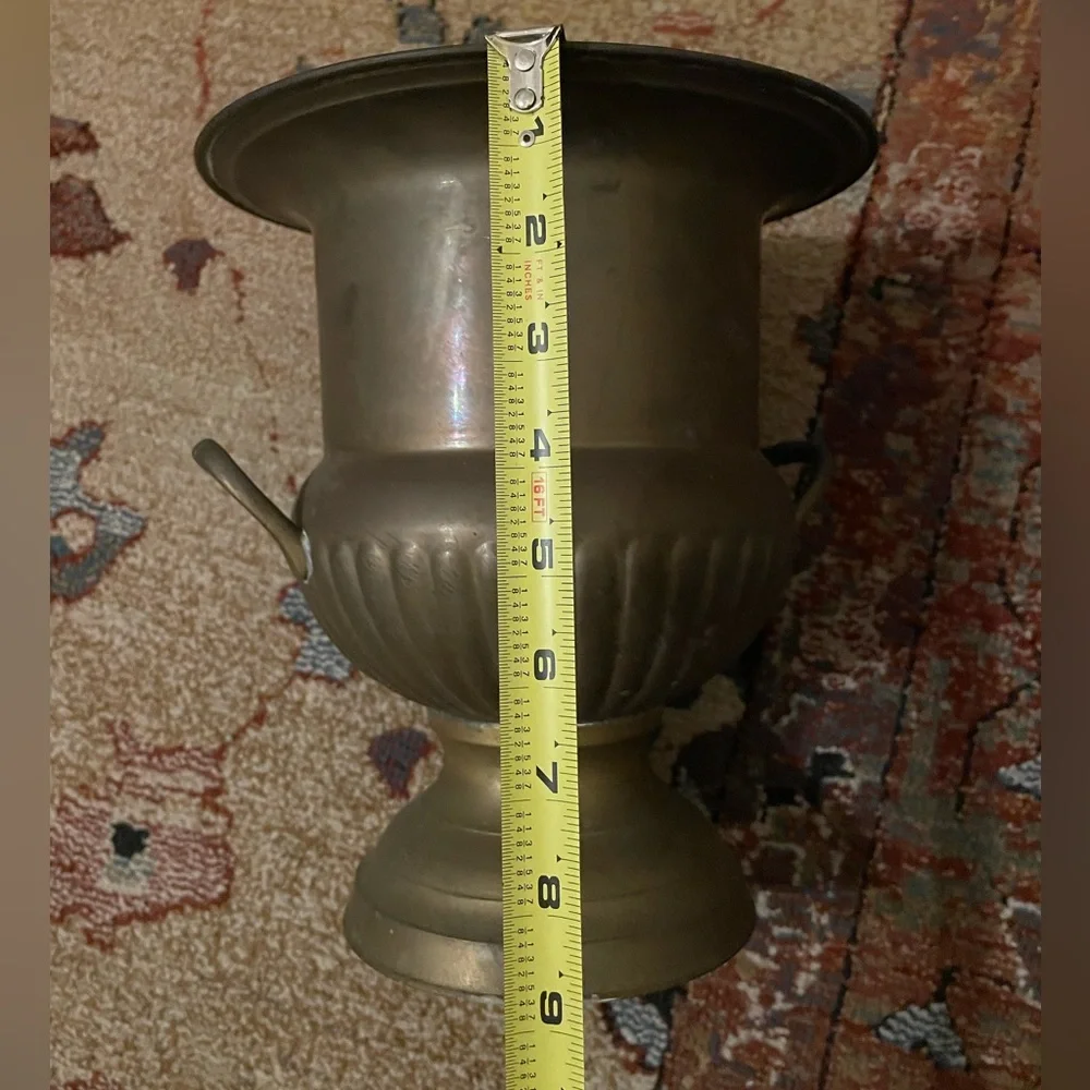 Romantically French Vintage Brass champagne bucket or decorative vase - Picture 8 of 10